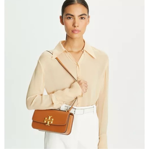 NWT 🎀Tory Burch Brown Leather Eleanor Shoulder Bag - Picture 14 of 15